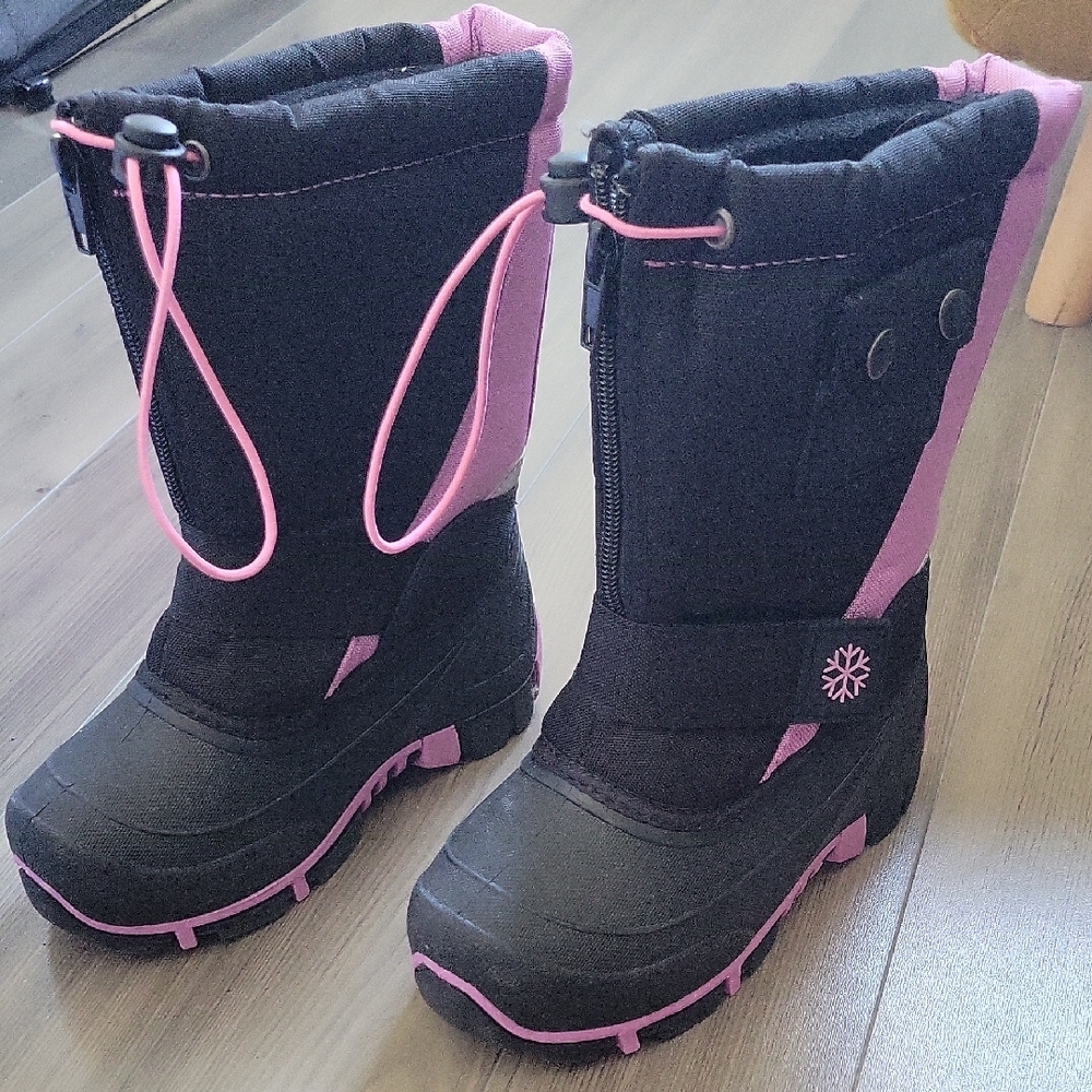 Black and Pink Winter Boots